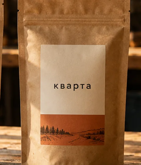Крафтовая пачка «Кварта» с терракотовой этикеткой